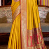 Phenomenal Yellow Soft Banarasi Silk Saree With Designer Blouse Piece