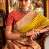 Phenomenal Yellow Soft Banarasi Silk Saree With Designer Blouse Piece
