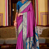 Flaunt Dark Pink Soft Banarasi Silk Saree With Exemplary Blouse Piece