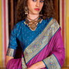 Flaunt Dark Pink Soft Banarasi Silk Saree With Exemplary Blouse Piece