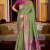 Blissful Green Soft Banarasi Silk Saree With Pleasurable Blouse Piece