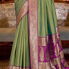 Blissful Green Soft Banarasi Silk Saree With Pleasurable Blouse Piece