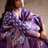 Sonorous Purple Digital Printed Dola Silk Saree With Exemplary Blouse Piece