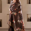 Dalliance Brown Digital Printed Dola Silk Saree With Sonorous Blouse Piece