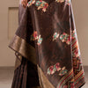 Dalliance Brown Digital Printed Dola Silk Saree With Sonorous Blouse Piece