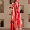 Piquant Red Digital Printed Dola Silk Saree With Evocative Blouse Piece