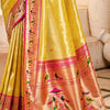 Ephemeral Yellow Paithani Silk Saree With Denouement Blouse Piece