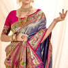 Luxuriant Blue Paithani Silk Saree With Prodigal Blouse Piece