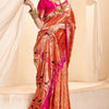 Winsome Red Paithani Silk Saree With Whimsical Blouse Piece