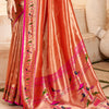 Winsome Red Paithani Silk Saree With Whimsical Blouse Piece