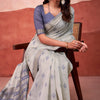 Innovative Grey Cotton Silk Saree With Seraglio Blouse Piece