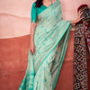 Nebula Sea Green Cotton Silk Saree With Panoply Blouse Piece
