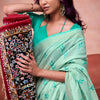 Nebula Sea Green Cotton Silk Saree With Panoply Blouse Piece