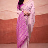 Scintillating Lavender Cotton Silk Saree With Precious Blouse Piece