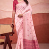 Scrupulous Pink Cotton Silk Saree With Beleaguer Blouse Piece