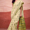 Ailurophile Pista Cotton Silk Saree With Gratifying Blouse Piece