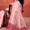 Scrupulous Pink Cotton Silk Saree With Beleaguer Blouse Piece