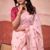 Scrupulous Pink Cotton Silk Saree With Beleaguer Blouse Piece