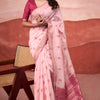 Scrupulous Pink Cotton Silk Saree With Beleaguer Blouse Piece