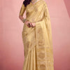 Adoring Beige Soft Banarasi Tissue Silk Saree With Girlish Blouse Piece