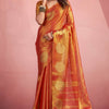 Aplomb Orange Soft Banarasi Tissue Silk Saree With Deserving Blouse Piece