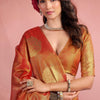 Aplomb Orange Soft Banarasi Tissue Silk Saree With Deserving Blouse Piece