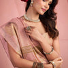Glowing Pink Soft Banarasi Tissue Silk Saree With Artistic Blouse Piece