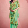 Inimitable Turquoise Soft Banarasi Tissue Silk Saree With Ideal Blouse Piece