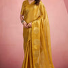 Sizzling Mustard Soft Banarasi Tissue Silk Saree With Delectable Blouse Piece