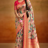 Ratatouille Beige Kalamkari Printed Saree With Rhapsodic Blouse Piece