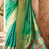 Assemblage Sea Green Soft Banarasi Silk Saree With Dissemble Blouse Piece