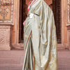Lagniappe Pista Soft Banarasi Silk Saree With Lissome Blouse Piece