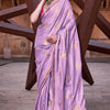 Lagniappe Lavender Soft Banarasi Silk Saree With Lissome Blouse Piece