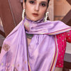 Lagniappe Lavender Soft Banarasi Silk Saree With Lissome Blouse Piece