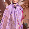 Lagniappe Lavender Soft Banarasi Silk Saree With Lissome Blouse Piece