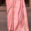 Lagniappe Pink Soft Banarasi Silk Saree With Lissome Blouse Piece