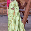 Lagniappe Green Soft Banarasi Silk Saree With Lissome Blouse Piece