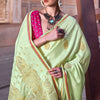 Lagniappe Green Soft Banarasi Silk Saree With Lissome Blouse Piece