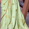 Lagniappe Green Soft Banarasi Silk Saree With Lissome Blouse Piece