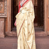 Lagniappe Beige Soft Banarasi Silk Saree With Lissome Blouse Piece