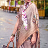 Charming Dark Beige Digital Printed Satin Silk Saree With Smart Blouse Piece