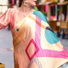 Gratifying Beige Digital Printed Satin Silk Saree With Snappy Blouse Piece