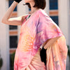 Magnificat Baby Pink Digital Printed Satin Silk Saree With Incredible Blouse Piece