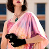 Magnificat Baby Pink Digital Printed Satin Silk Saree With Incredible Blouse Piece