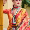 Desiring Multicolor Digital Printed Satin Silk Saree With Desiring Blouse Piece