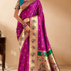 Eloquence Magenta Paithani Silk Saree With Fantabulous Blouse Piece