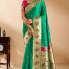 Proficient Sea Green Paithani Silk Saree With Phenomenal Blouse Piece