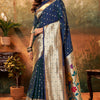 Embrocation Navy Blue Paithani Silk Saree With Fancifull Blouse Piece