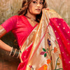 Most Stunning Dark Pink Paithani Silk Saree With Angelic Blouse Piece