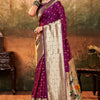 Glowing Purple Paithani Silk Saree With Wonderful Blouse Piece